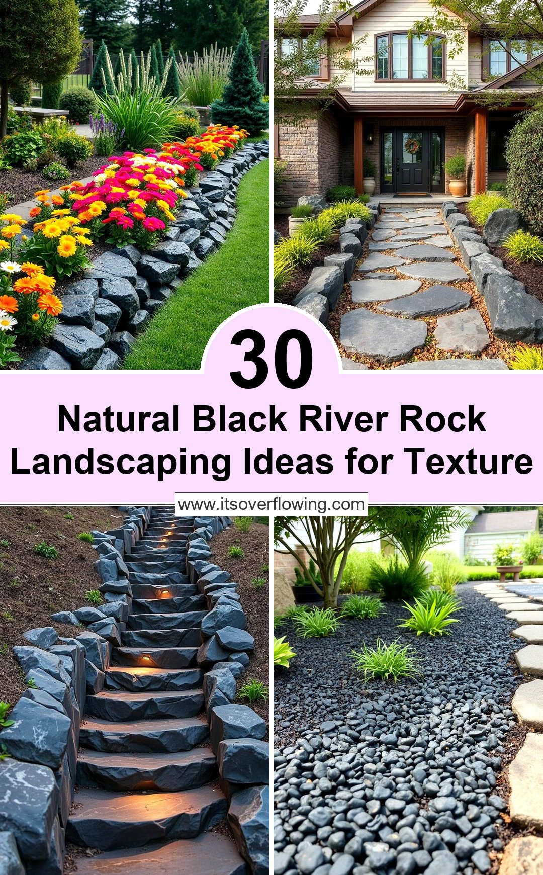 10 Stunning Black River Rock Landscaping Ideas for Your Outdoor Space - Image 1